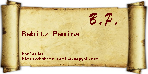 Babitz Pamina névjegykártya